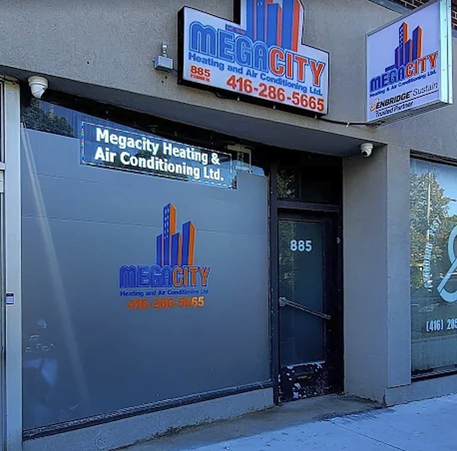 Megacity Heating & Air Conditioning storefront at 885 O'Connor Dr, East York